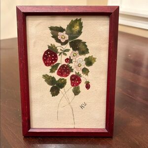 Framed Thermal Embossed Strawberry Art